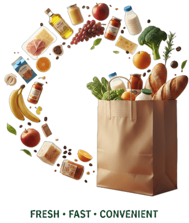 A paper bag of groceries.